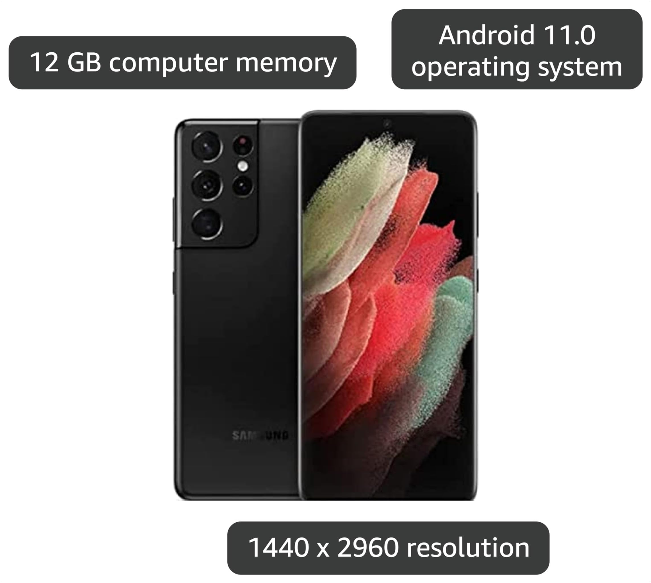 Amazon.com: Samsung S21U 128GB Phantom Black Verizon (Renewed